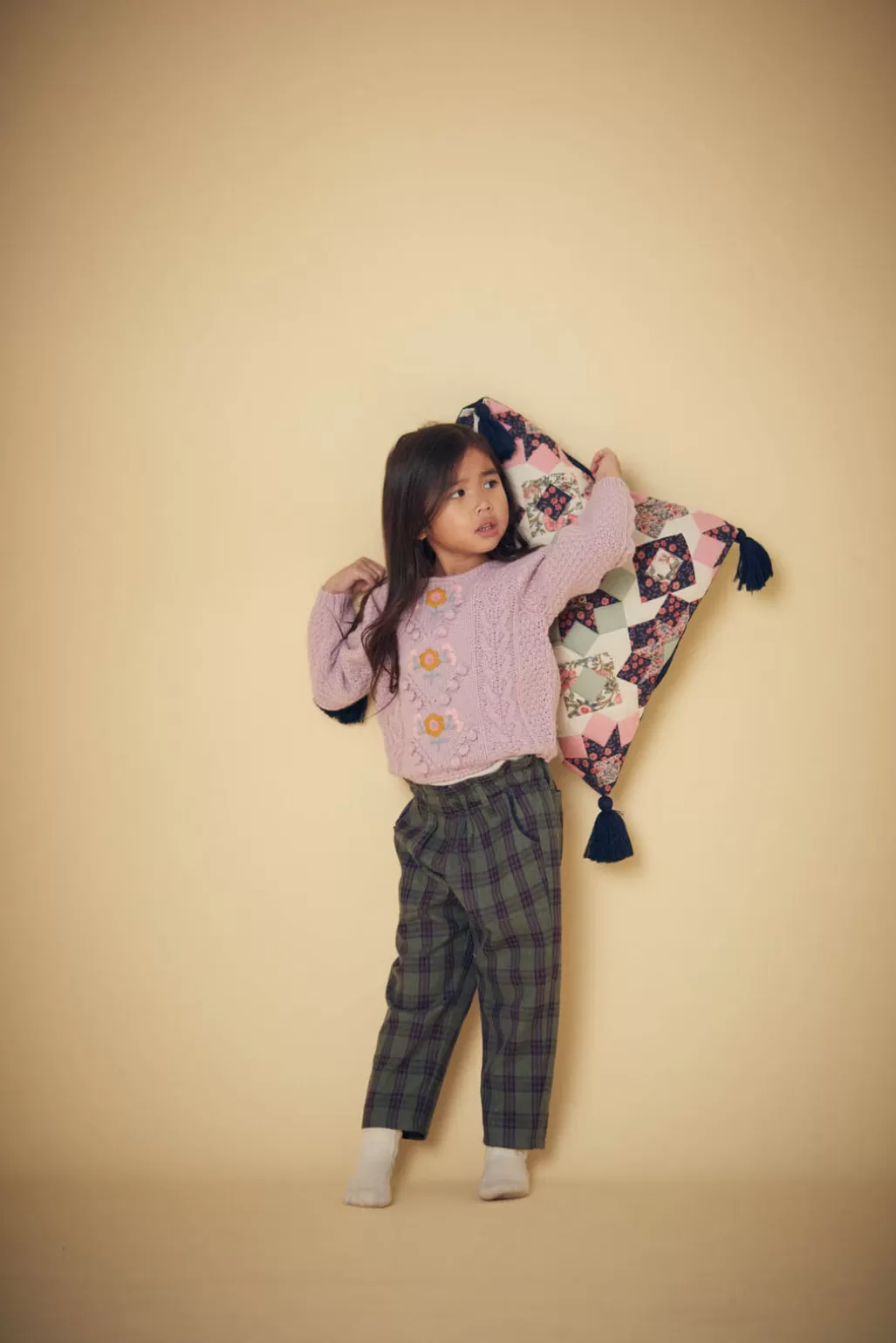 Louise Misha Pantalon Nima Green Tartan Best Sale