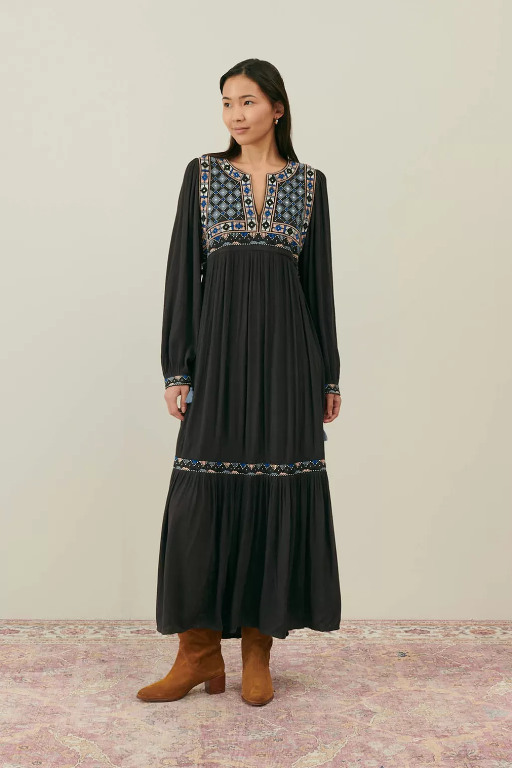 Louise Misha Robe Gabriella Charcoal Discount