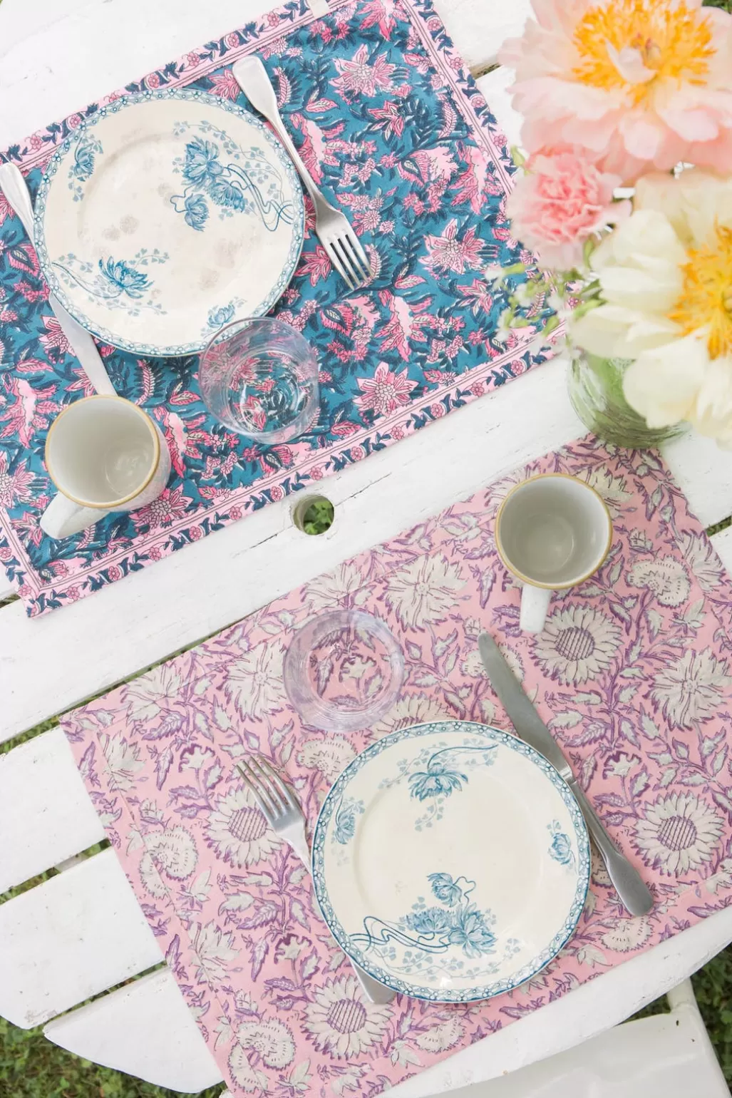 Louise Misha Sets De Table Carlitta - Lot de 2 Pink Daisy Garden Clearance